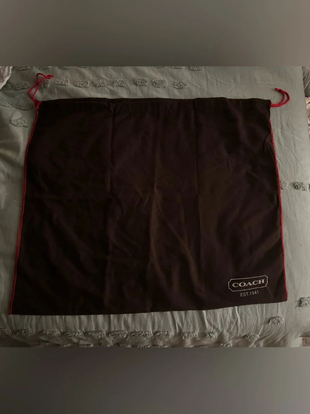 Coach XL Brown Logo Dust Bag with Red Trim 22x19.5”